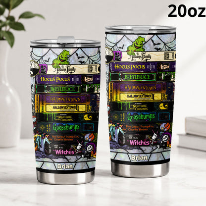 Spooky Halloween Books - Personalized Horror Character Tumbler