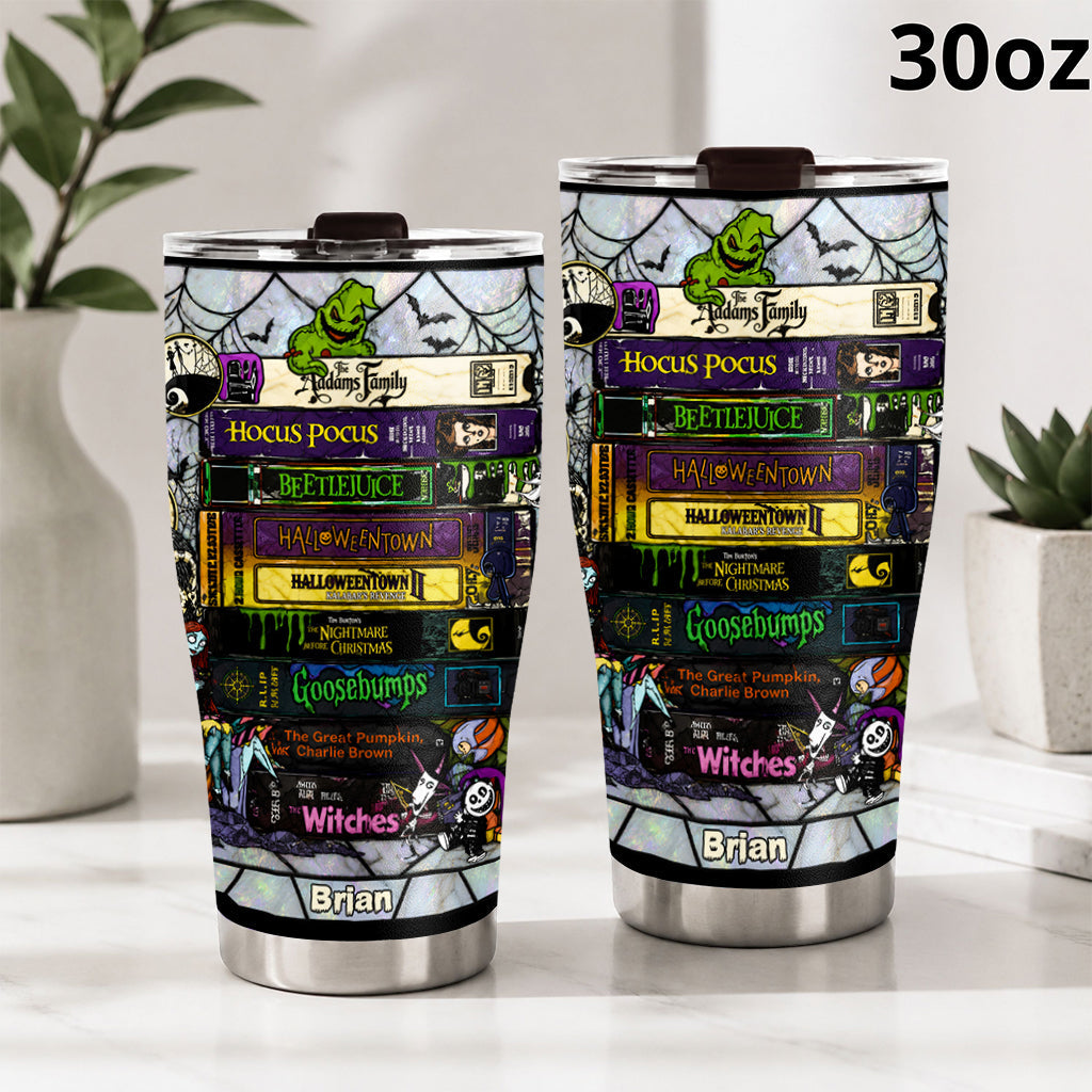 Spooky Halloween Books - Personalized Horror Character Tumbler