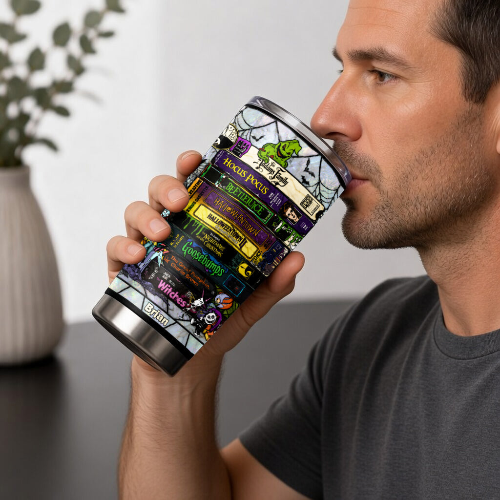 Spooky Halloween Books - Personalized Horror Character Tumbler