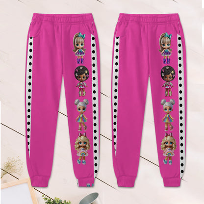 Cute Doll Alphabet - Personalized LOL Surprise Dolls Kid Hoodie & Kid Jogger Sweatpants