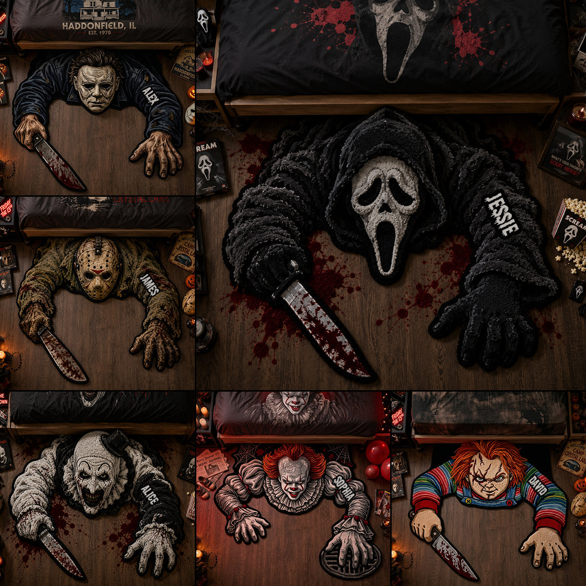 Horror Halloween - Personalized Horror Character Non-Slip Tufted Rug