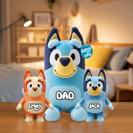 Dad Pillow Buddy - Personalized Blue Dog Custom Shaped Acrylic Plaque