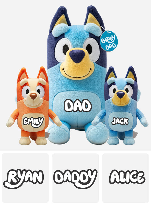 Dad Pillow Buddy - Personalized Blue Dog Custom Shaped Acrylic Plaque