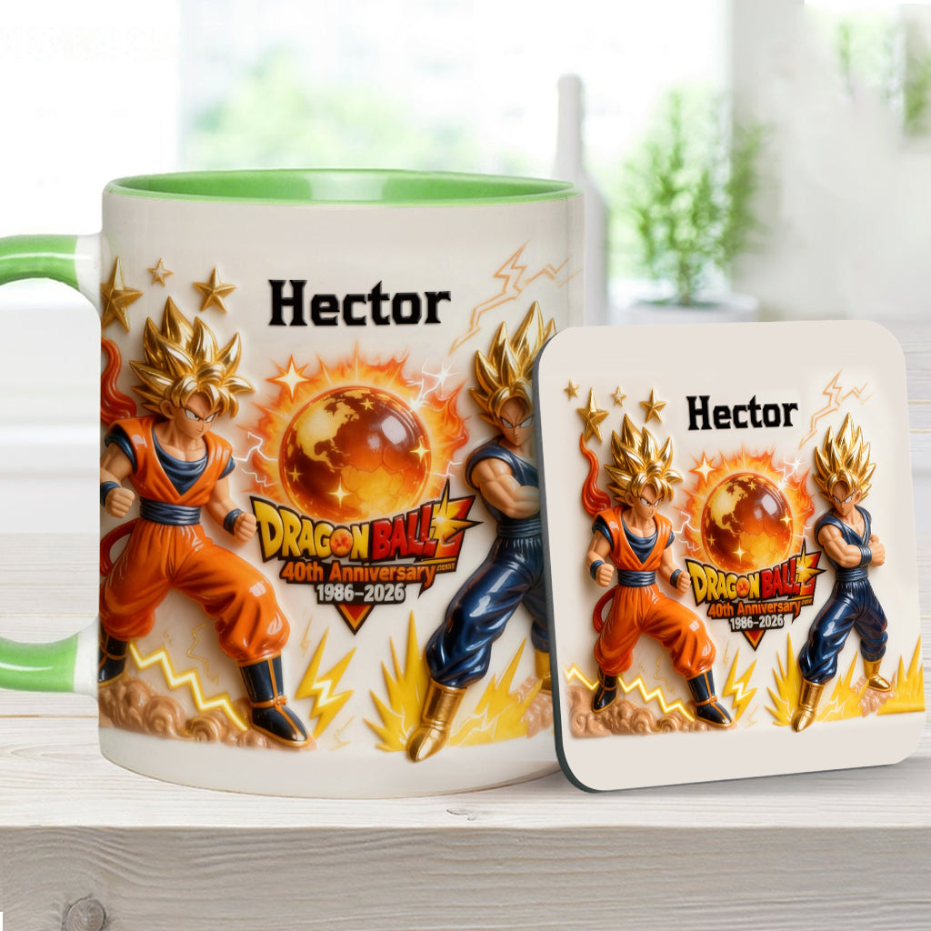 40 Anniversary Balls - Personalized Seven Balls Accent Mug & Coaster