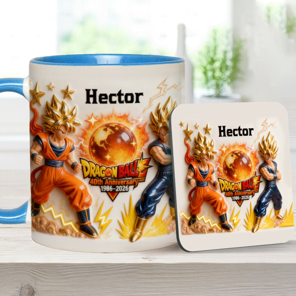 40 Anniversary Balls - Personalized Seven Balls Accent Mug & Coaster