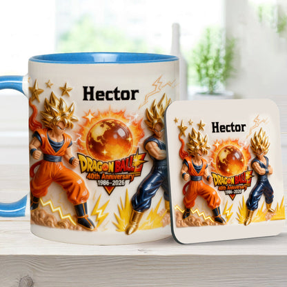40 Anniversary Balls - Personalized Seven Balls Accent Mug & Coaster