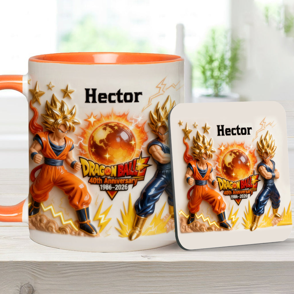 40 Anniversary Balls - Personalized Seven Balls Accent Mug & Coaster