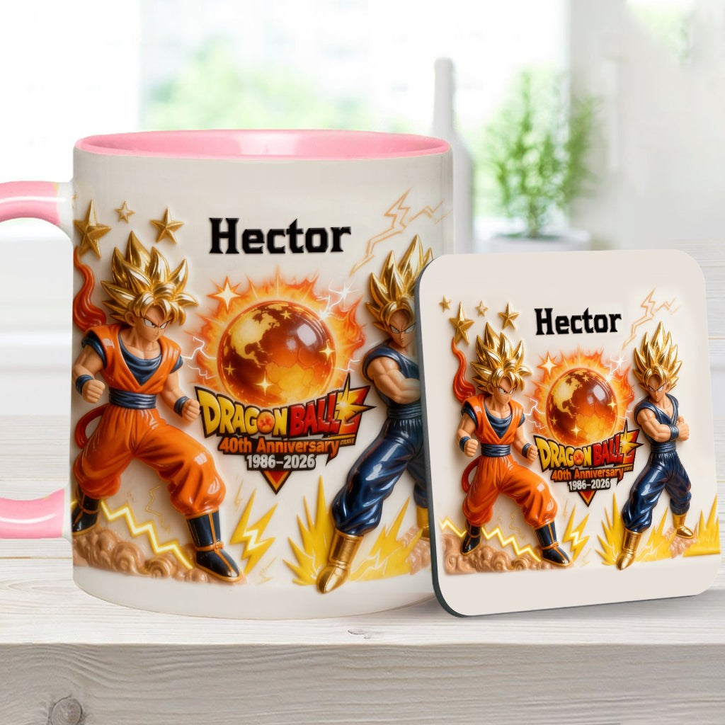 40 Anniversary Balls - Personalized Seven Balls Accent Mug & Coaster
