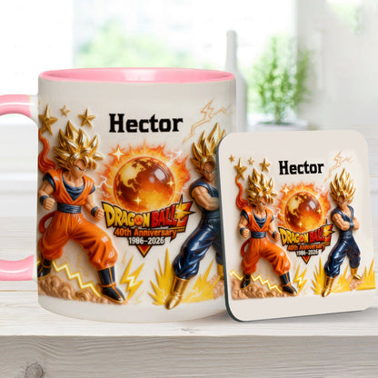 40 Anniversary Balls - Personalized Seven Balls Accent Mug & Coaster