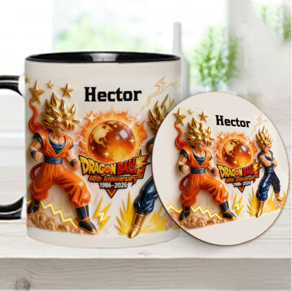 40 Anniversary Balls - Personalized Seven Balls Accent Mug & Coaster