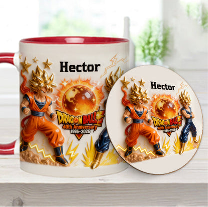 40 Anniversary Balls - Personalized Seven Balls Accent Mug & Coaster