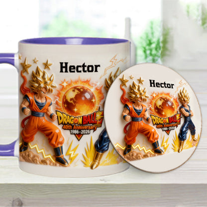 40 Anniversary Balls - Personalized Seven Balls Accent Mug & Coaster