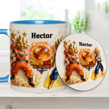 40 Anniversary Balls - Personalized Seven Balls Accent Mug & Coaster