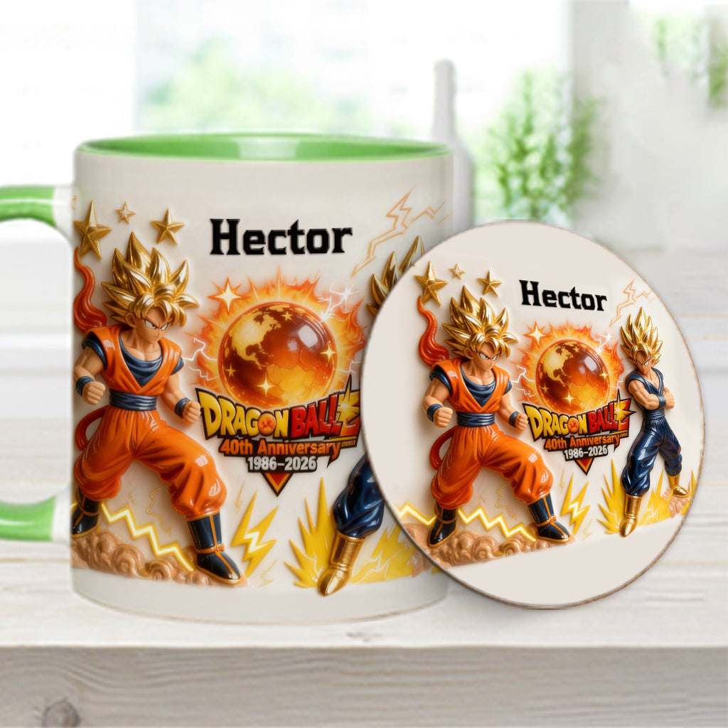 40 Anniversary Balls - Personalized Seven Balls Accent Mug & Coaster