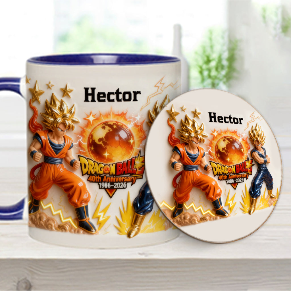 40 Anniversary Balls - Personalized Seven Balls Accent Mug & Coaster