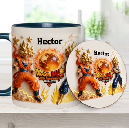 40 Anniversary Balls - Personalized Seven Balls Accent Mug & Coaster