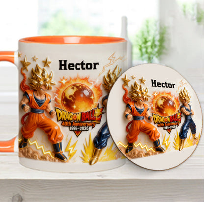 40 Anniversary Balls - Personalized Seven Balls Accent Mug & Coaster