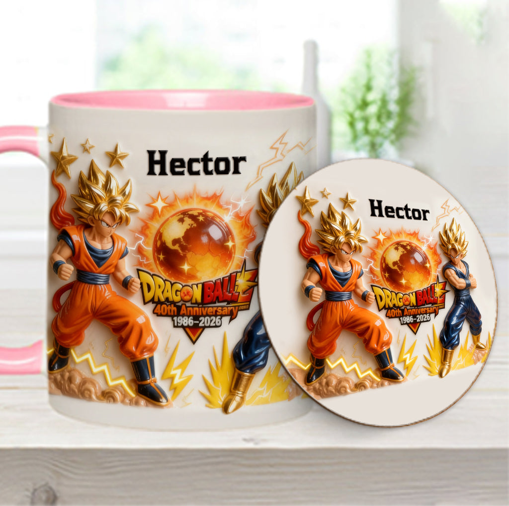 40 Anniversary Balls - Personalized Seven Balls Accent Mug & Coaster