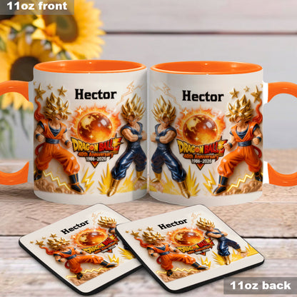 40 Anniversary Balls - Personalized Seven Balls Accent Mug & Coaster