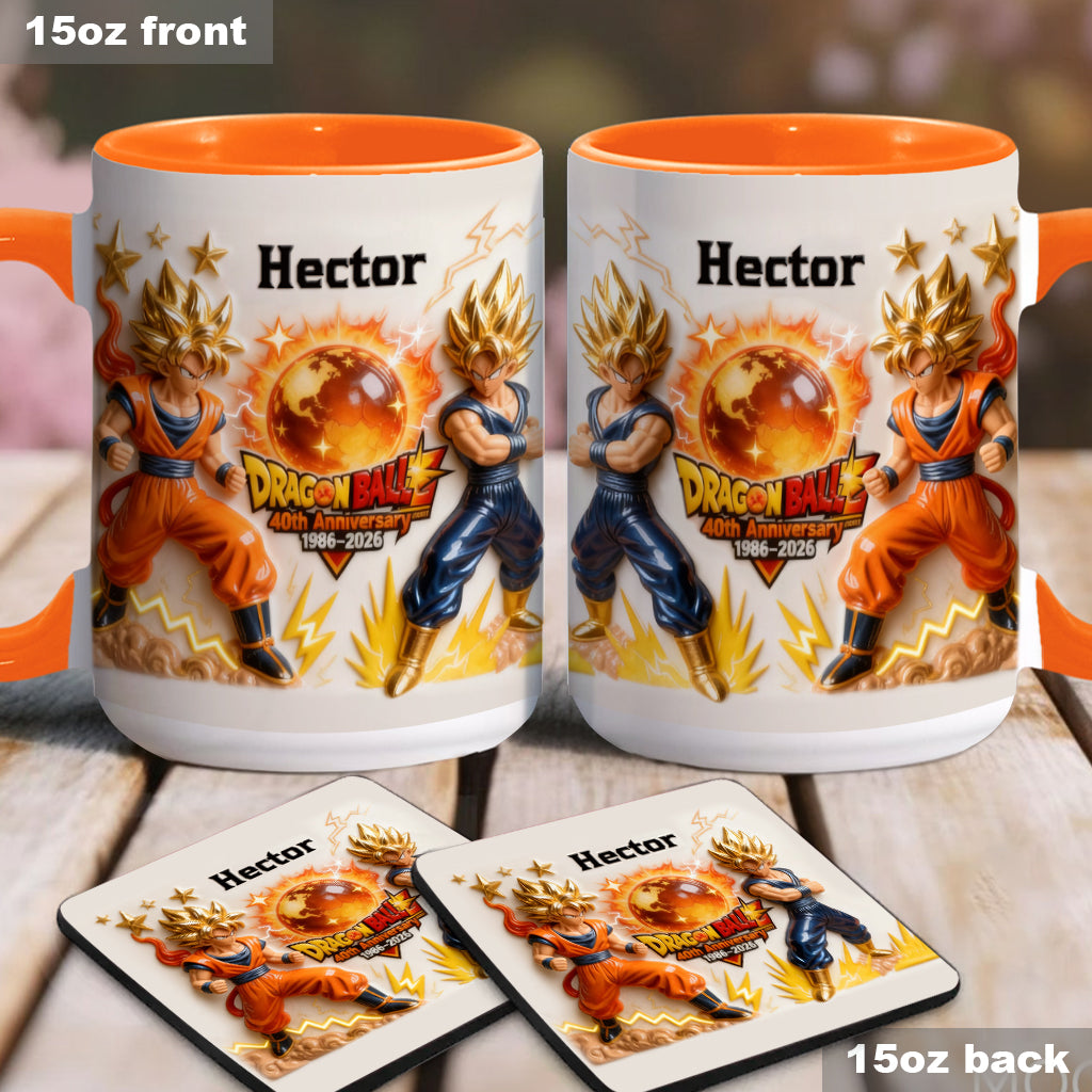 40 Anniversary Balls - Personalized Seven Balls Accent Mug & Coaster