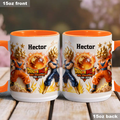 40 Anniversary Balls - Personalized Seven Balls Accent Mug & Coaster