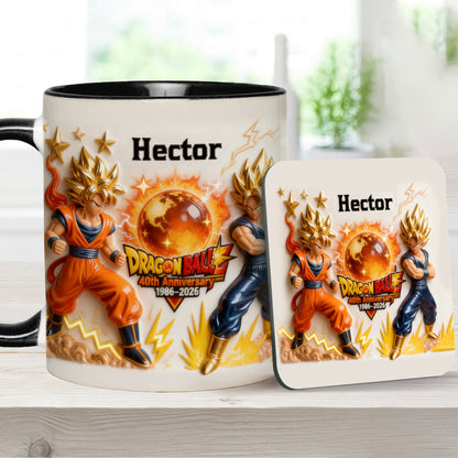 40 Anniversary Balls - Personalized Seven Balls Accent Mug & Coaster