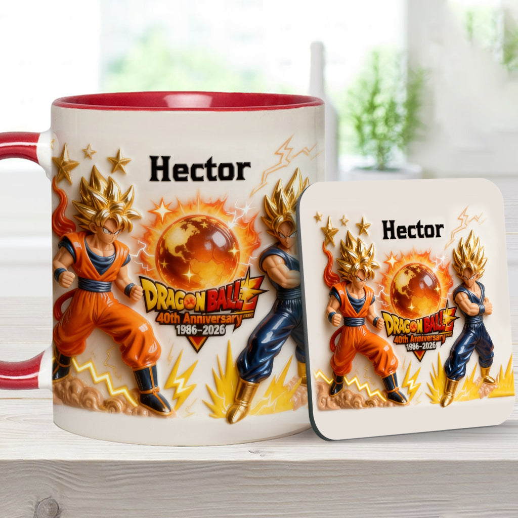 40 Anniversary Balls - Personalized Seven Balls Accent Mug & Coaster
