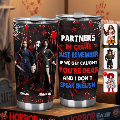 Partners In Crime - Personalized Horror Character Tumbler