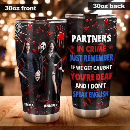 Partners In Crime - Personalized Horror Character Tumbler