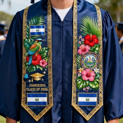 Proud El Salvador, Class Of 2026 - Personalized Graduation Graduation Stole