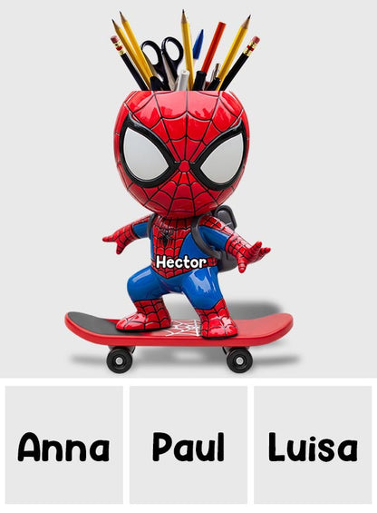Back To School - Personalized Spider Wooden Pen Holder