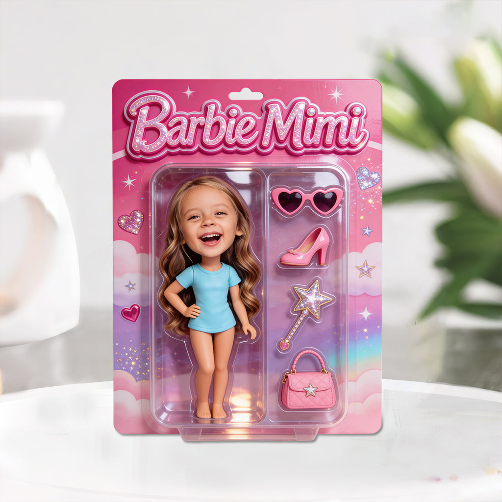 Pretty Doll-style, Gift for Girl - Personalized Kid Custom Shaped Acrylic Plaque