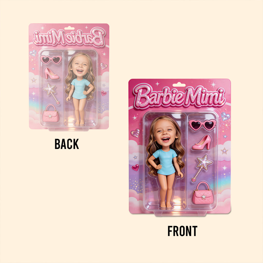 Pretty Doll-style, Gift for Girl - Personalized Kid Custom Shaped Acrylic Plaque