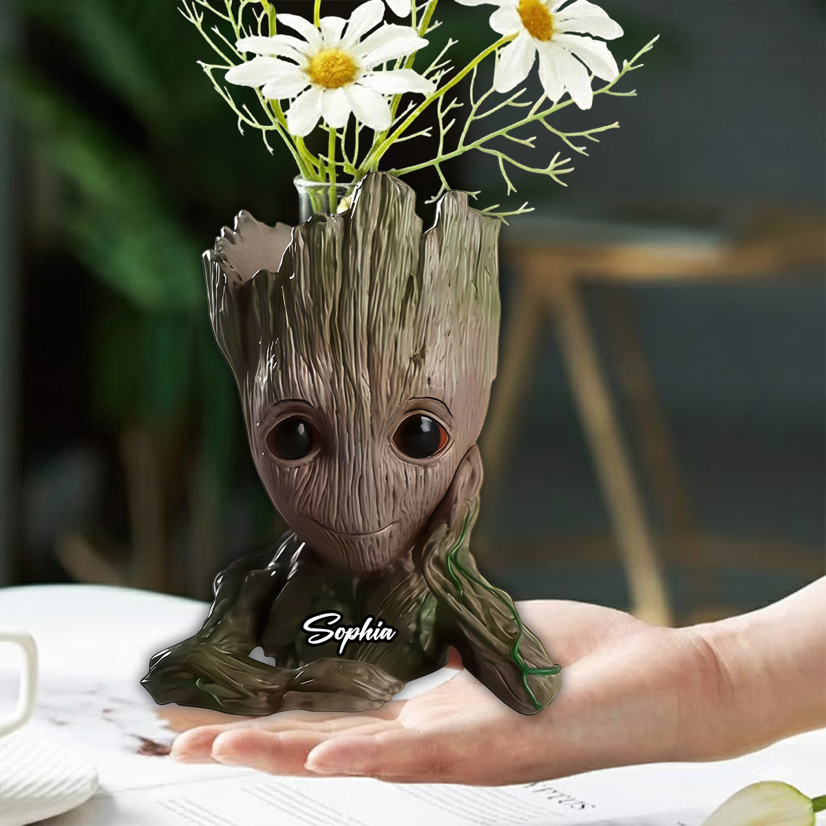 Cute Groot - Personalized Custom Shape Acrylic Flower Vase