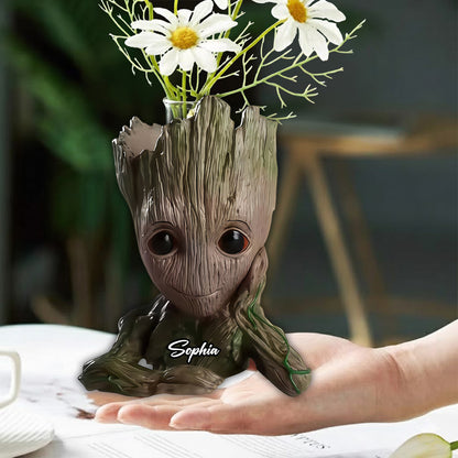 Cute Groot - Personalized Custom Shape Acrylic Flower Vase
