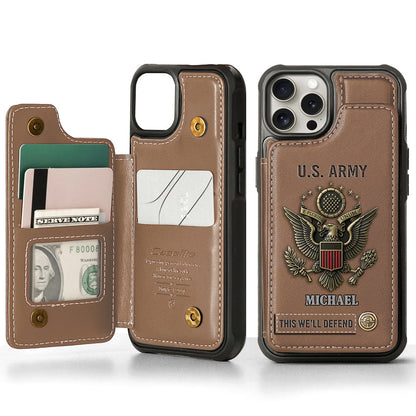 This We'll Defend - Personalized Veteran Wallet Phone Case
