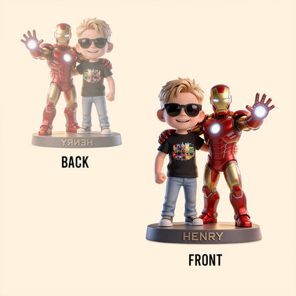 The Crimson Avenger - Personalized Superhero Custom Shaped Acrylic Plaque