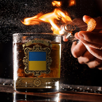Flag of Ukraine - Personalized Expats Whiskey Glass