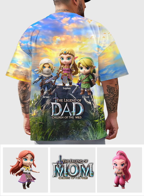 The Legend Of Dad Mom - Personalized The Hero's Legend All Over Shirt