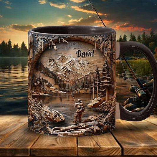 Fishing Lover - Personalized Fishing Accent Mug