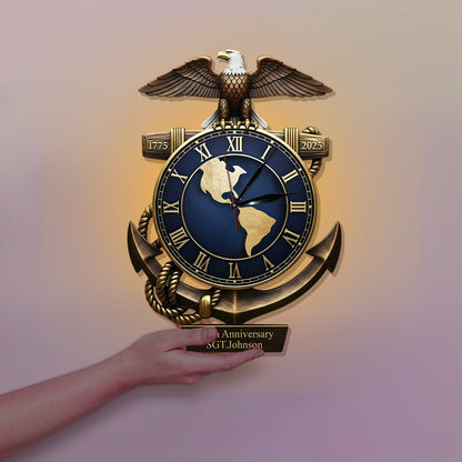 250th Anniversary - Personalized Veteran LED Light Wall Clock