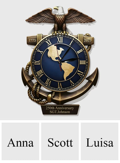 250th Anniversary - Personalized Veteran LED Light Wall Clock