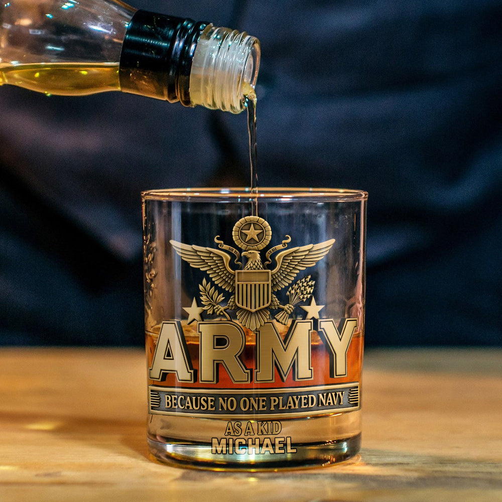 As A Kid - Personalized Veteran Whiskey Glass
