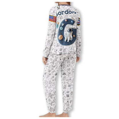 Gift For Astronauts Loving Kid - Personalized Kid Pajamas Set