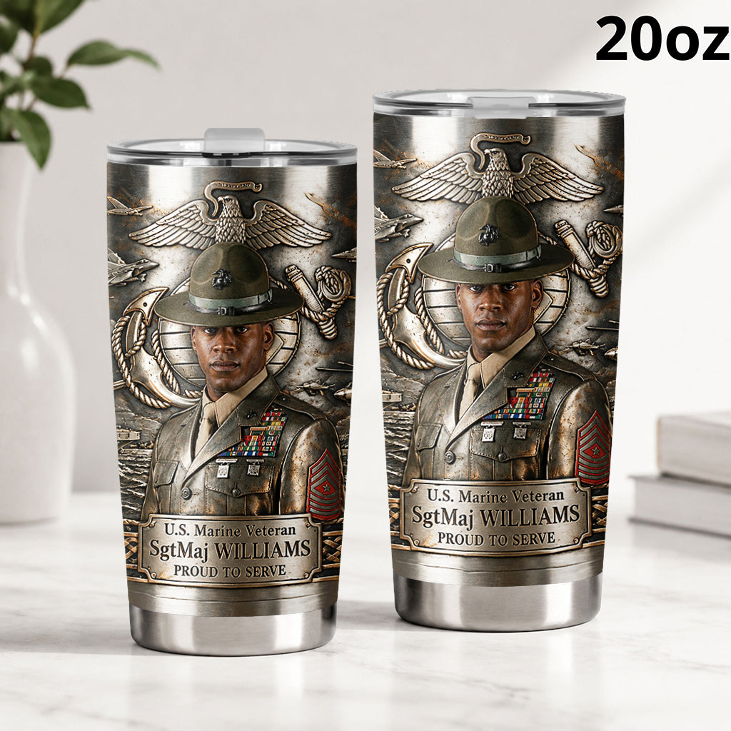 Custom Photo Military - Personalized Veteran Tumbler