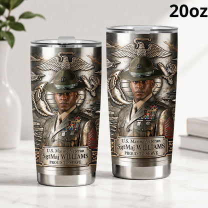 Custom Photo Military - Personalized Veteran Tumbler