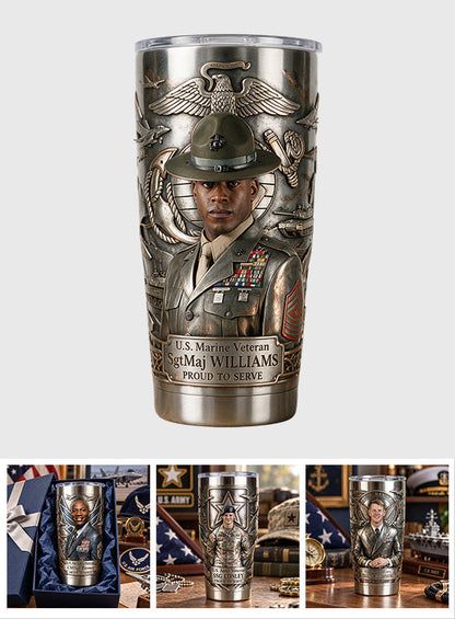 Custom Photo Military - Personalized Veteran Tumbler