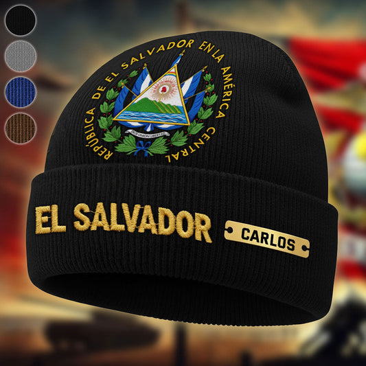 Proud El Salvador - Personalized Expats Beanie Hat