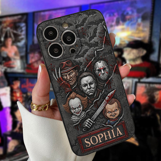 Scary Characters - Personalized Leather Phone Case