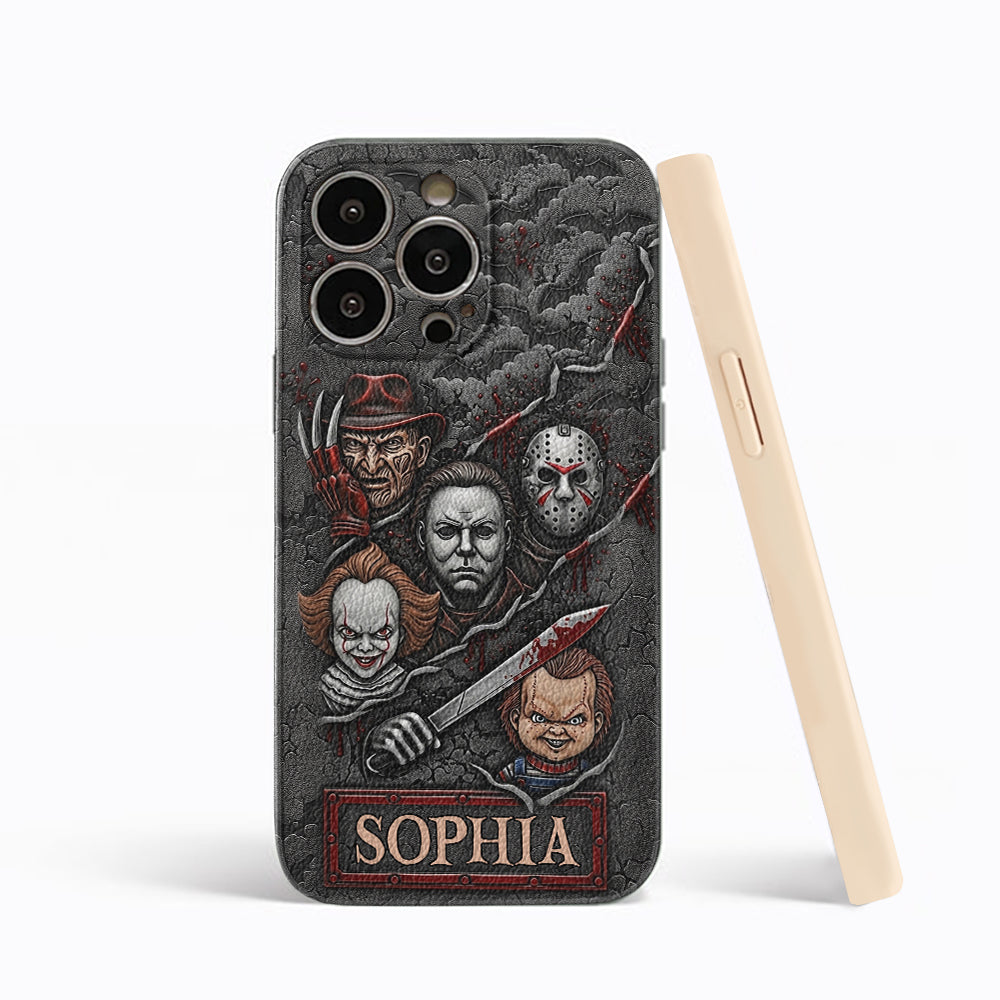 Scary Characters - Personalized Leather Phone Case